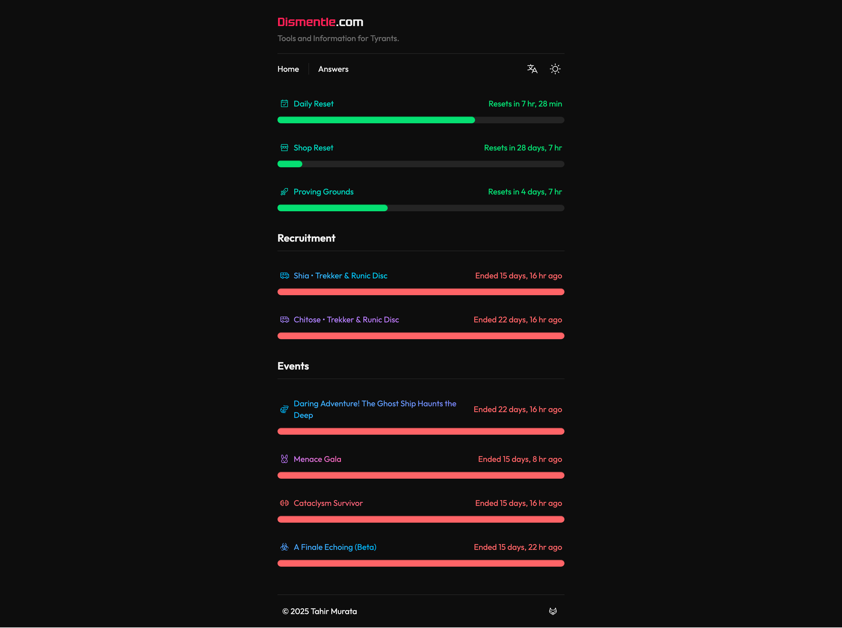 Screenshot of the website.